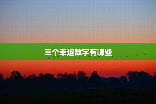 三个幸运数字有哪些