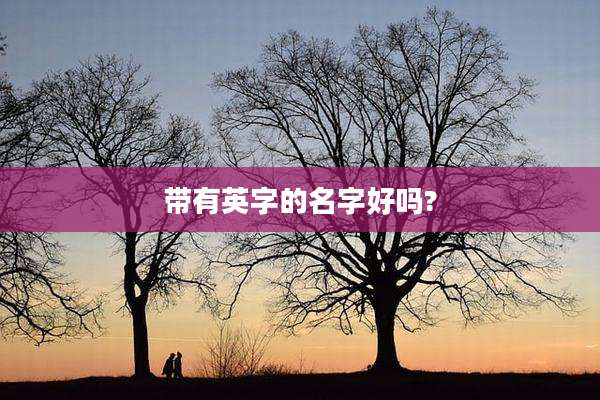 带有英字的名字好吗?