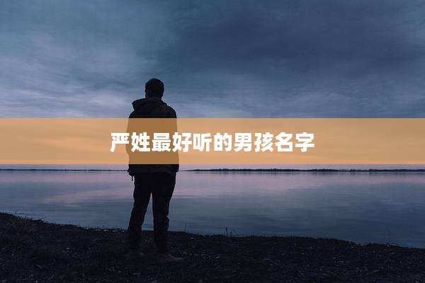 严姓最好听的男孩名字