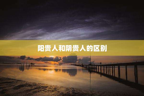 阳贵人和阴贵人的区别