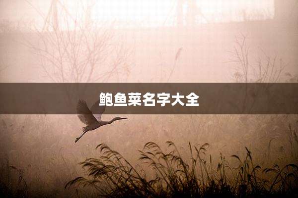 鲍鱼菜名字大全