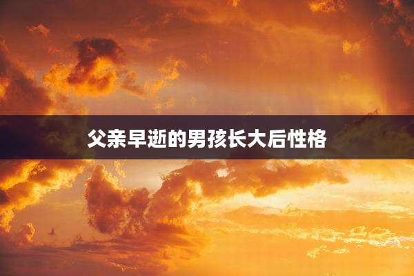 父亲早逝的男孩长大后性格
