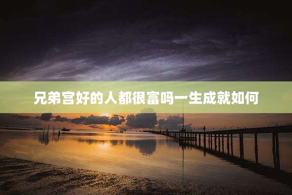 兄弟宫好的人都很富吗一生成就如何