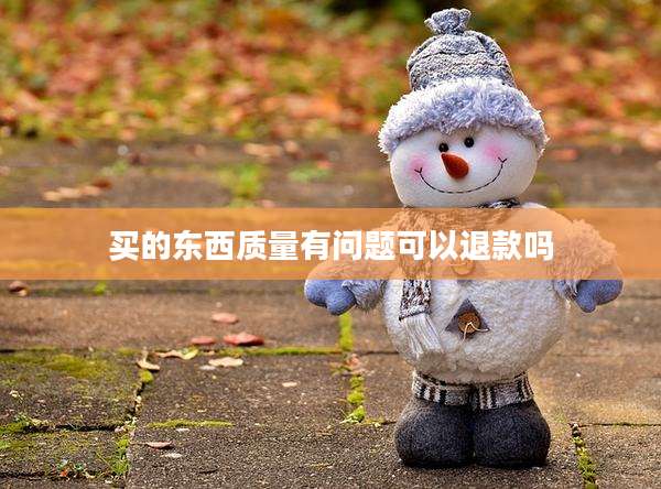 买的东西质量有问题可以退款吗