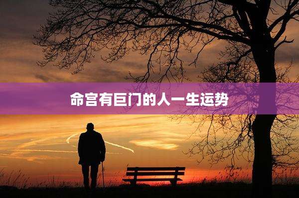 命宫有巨门的人一生运势
