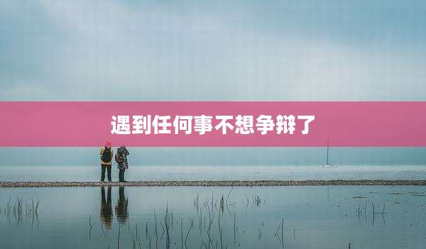 遇到任何事不想争辩了