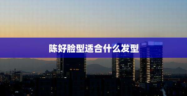 陈好脸型适合什么发型