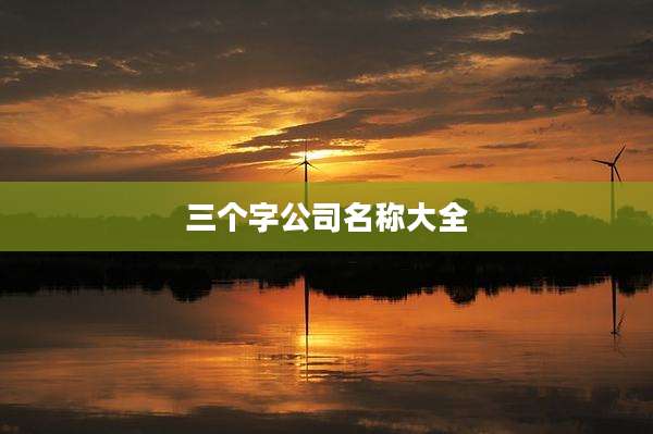 三个字公司名称大全