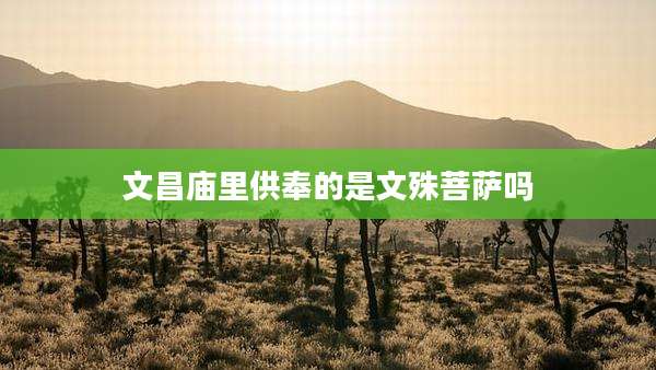 文昌庙里供奉的是文殊菩萨吗