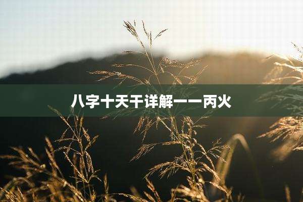 八字十天干详解一一丙火