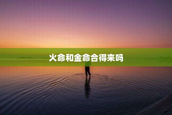 火命和金命合得来吗