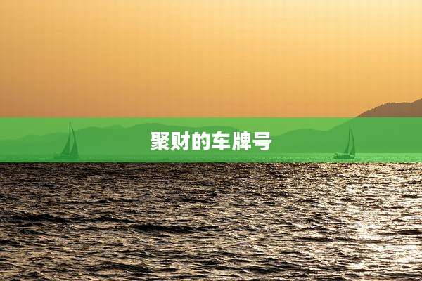 聚财的车牌号