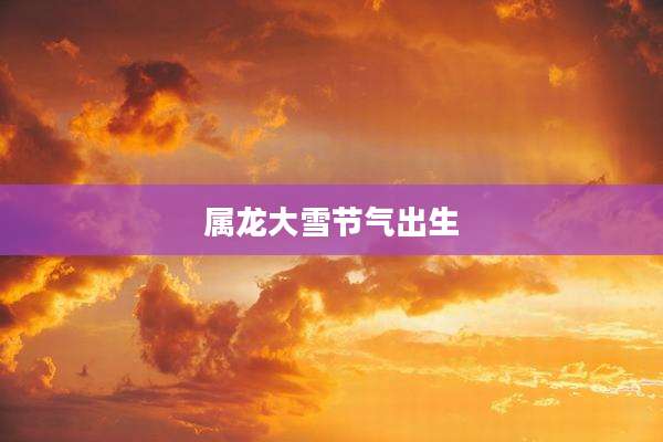 属龙大雪节气出生