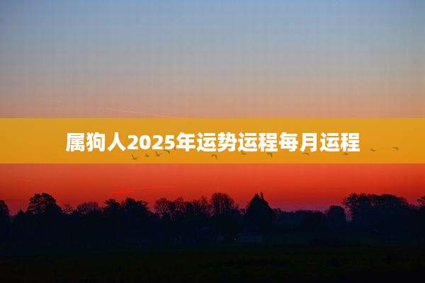 属狗人2025年运势运程每月运程