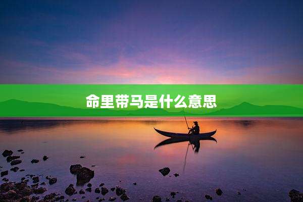 命里带马是什么意思