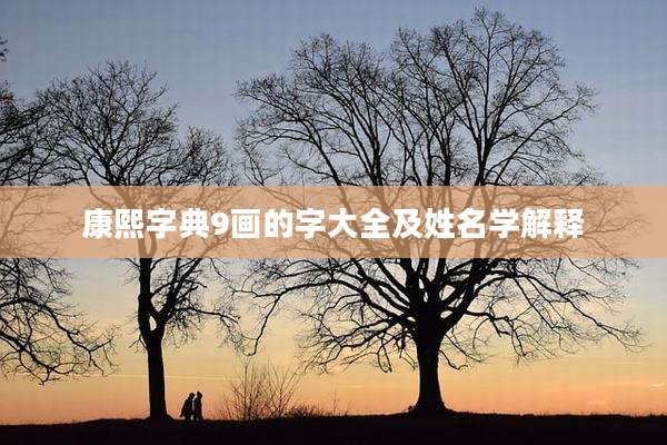 康熙字典9画的字大全及姓名学解释