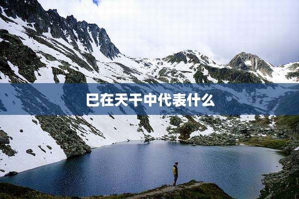 巳在天干中代表什么
