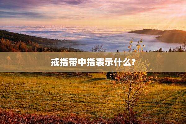 戒指带中指表示什么?