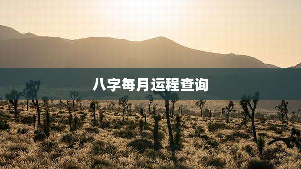 八字每月运程查询