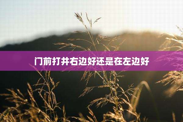 门前打井右边好还是在左边好