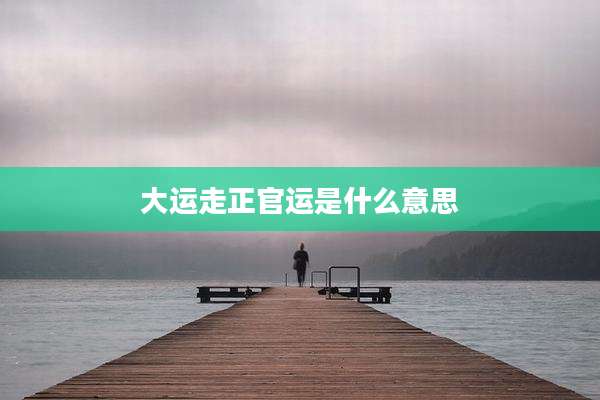 大运走正官运是什么意思
