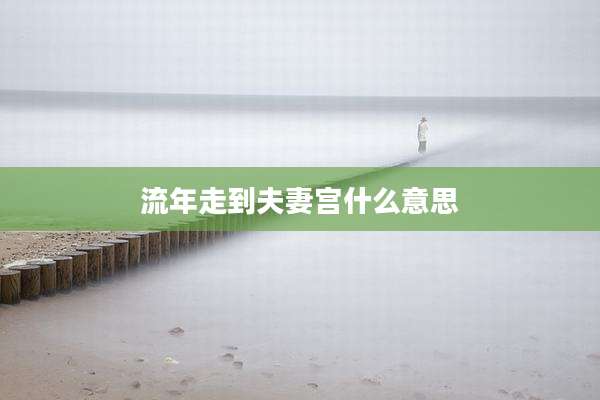 流年走到夫妻宫什么意思