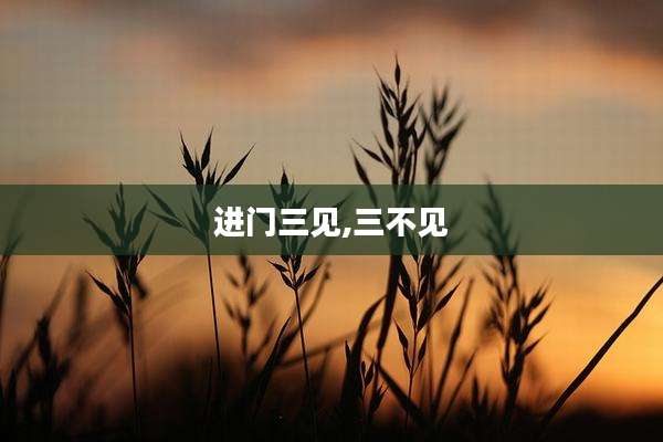 进门三见,三不见