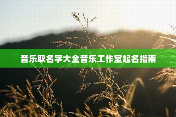 音乐取名字大全音乐工作室起名指南