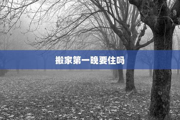 搬家第一晚要住吗