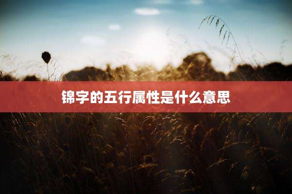 锦字的五行属性是什么意思