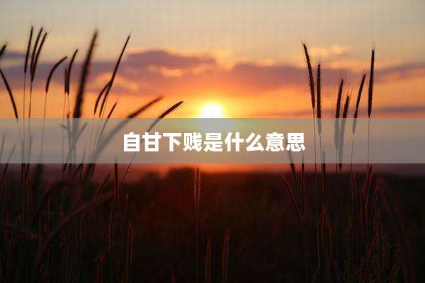 自甘***是什么意思