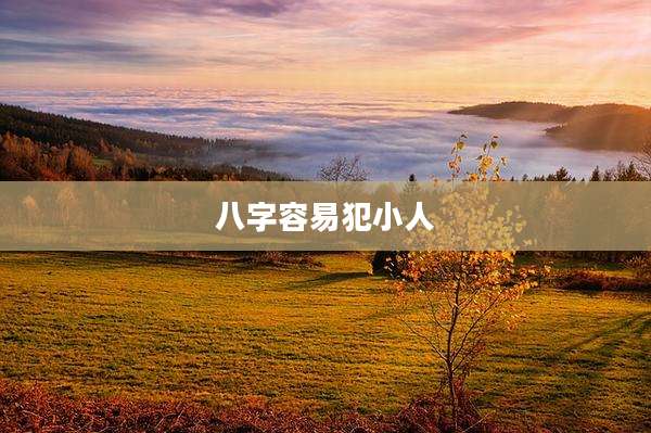 八字容易犯小人