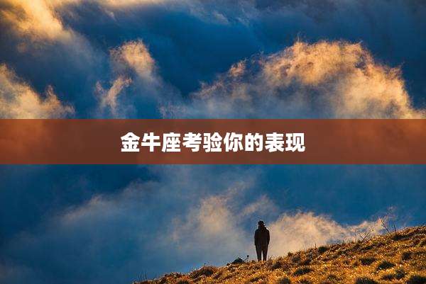 金牛座考验你的表现