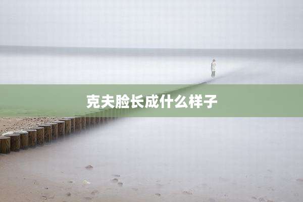 克夫脸长成什么样子