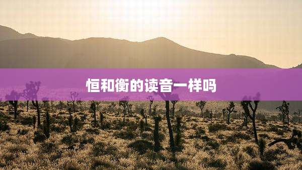 恒和衡的读音一样吗