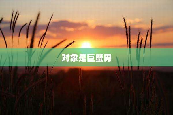 对象是巨蟹男