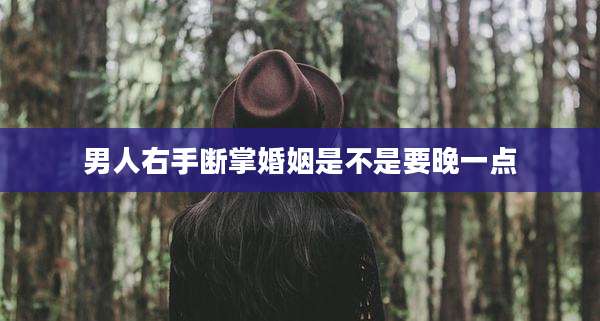 男人右手断掌婚姻是不是要晚一点