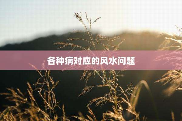 各种病对应的风水问题