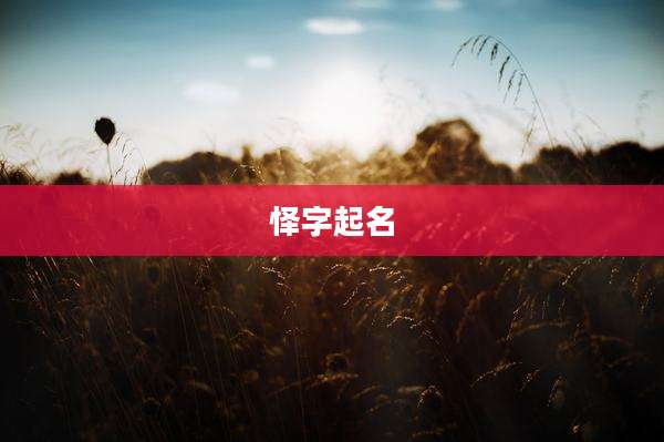 怿字起名