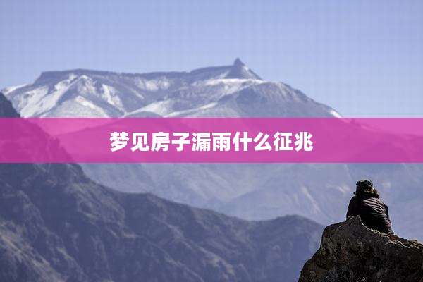 梦见房子漏雨什么征兆