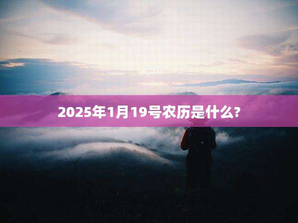 2025年1月19号农历是什么?
