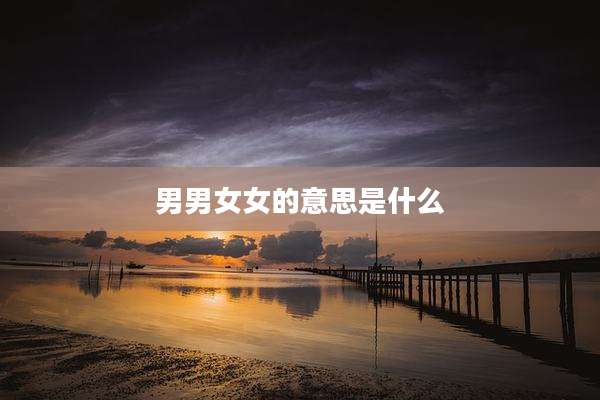 男男女女的意思是什么