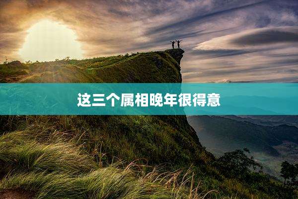 这三个属相晚年很得意