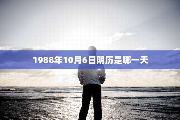 1988年10月6日阴历是哪一天