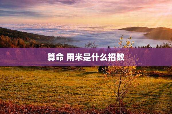 算命 用米是什么招数