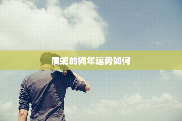 属蛇的狗年运势如何