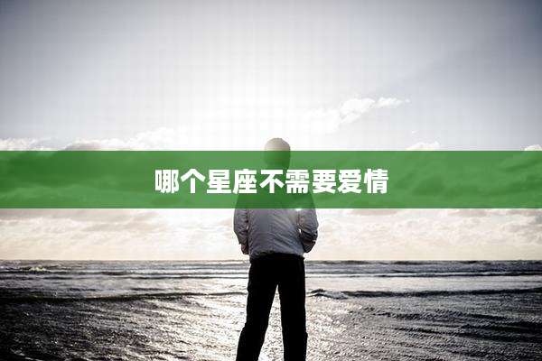哪个星座不需要爱情