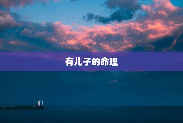 有儿子的命理