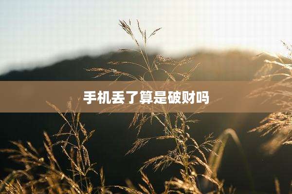 手机丢了算是破财吗