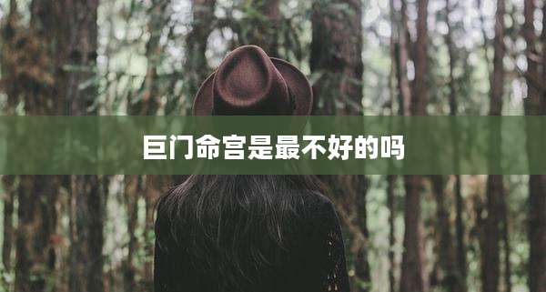 巨门命宫是最不好的吗